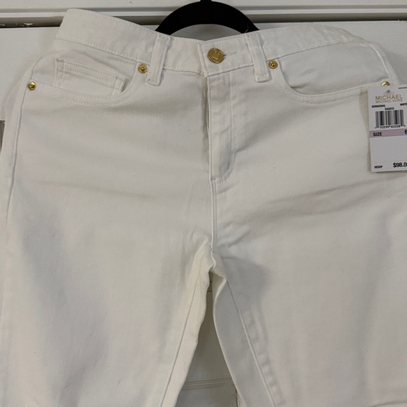 Michael Kors Women's Straight Leg White Jeans - Picture 5 of 7